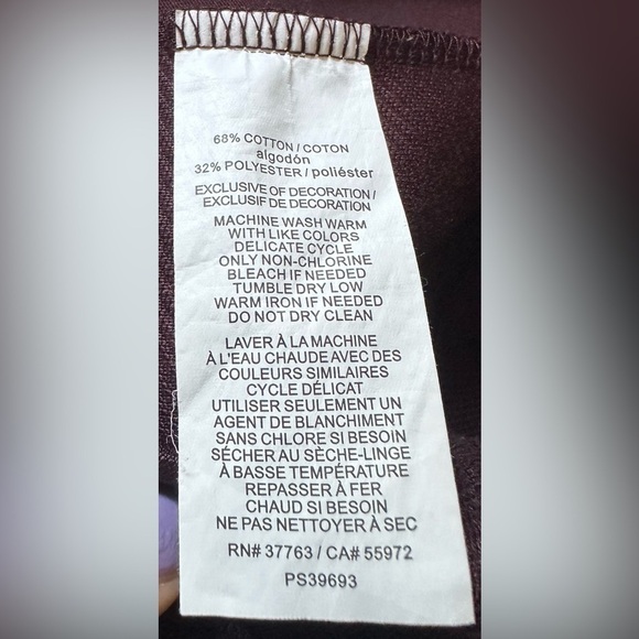 Perry Ellis maroon long sleeve zip-up sweater with pockets size XL - Picture 5 of 5